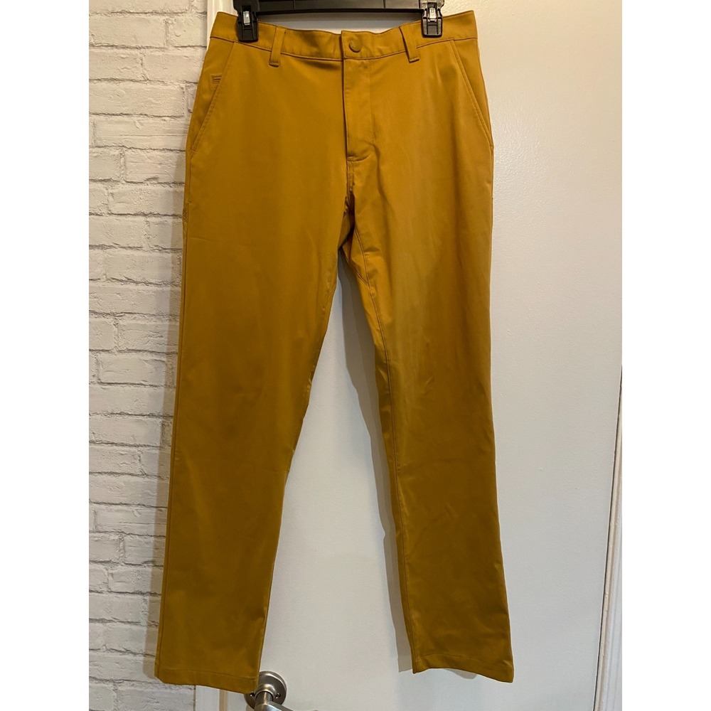 Rhone Mens Commuter Mustard Slim Fit Golf Performance Chino Pants - Size 30